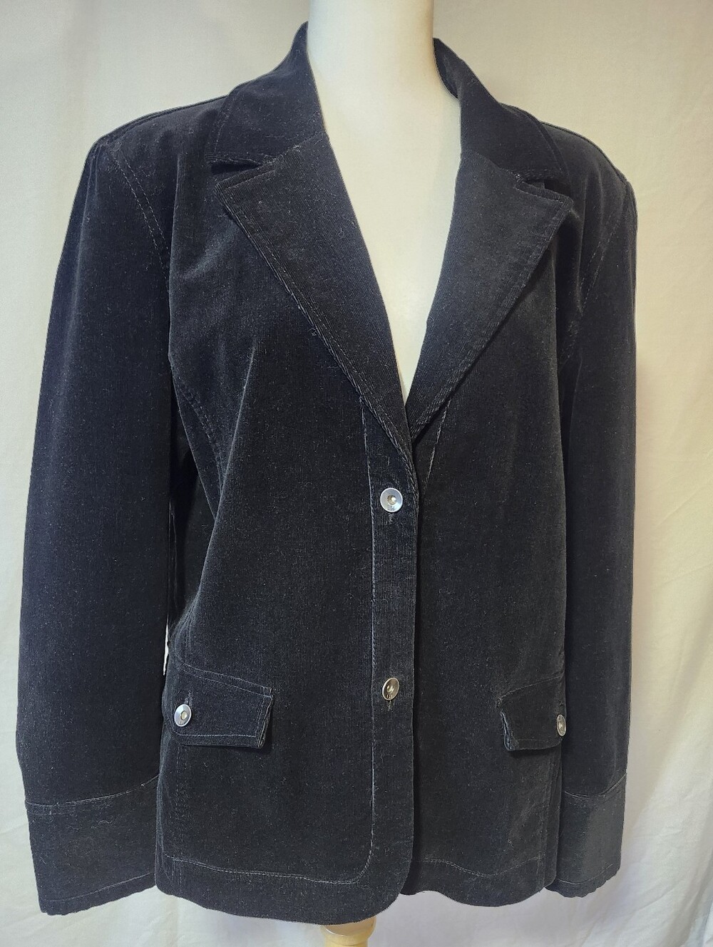 Hathaway Women's Black Corduroy Blazer Jacket